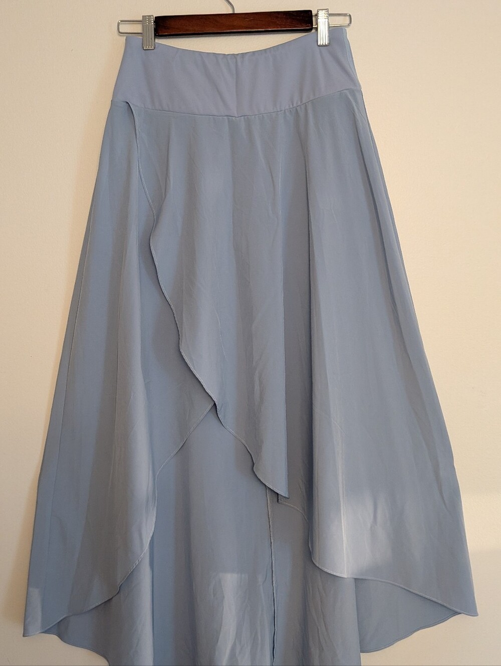 Halara Soft Blue High-Low Wrap Skirt (skort) with Wide Waistband